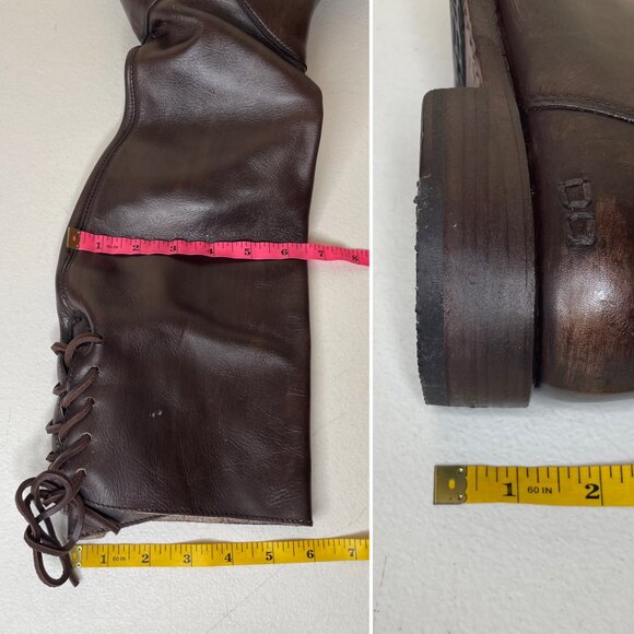 BED STU Manchester Distressed Brown Leather Tall Riding Boots BEDSTU Size 7 - Picture 12 of 16